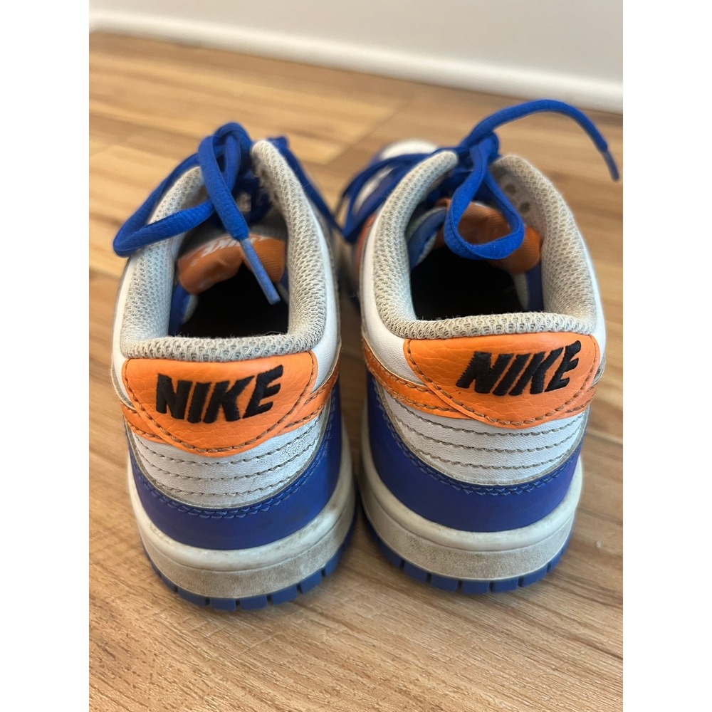 Nike Dunk Low Blue White Orange Kids 4Y Sneakers FN7783-400 Sneakers Shoes - Picture 2 of 8